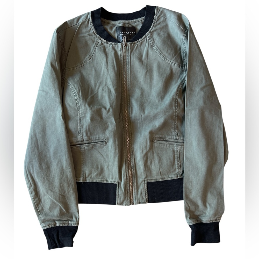 Sanctuary Women’s Olive Zippered Bomber Style Jacket GUC Sz L